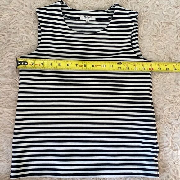 Madewell Women's Boho White & black Ridge Stripe Tank Top blouse size XS - Picture 6 of 6